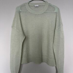 Brunello Cucinelli Light Green Crew Neck Sweater